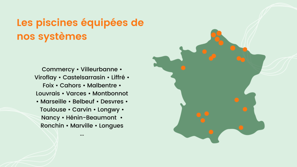 Carte des piscines équipées par GreenHeat en France